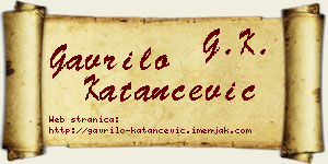 Gavrilo Katančević vizit kartica